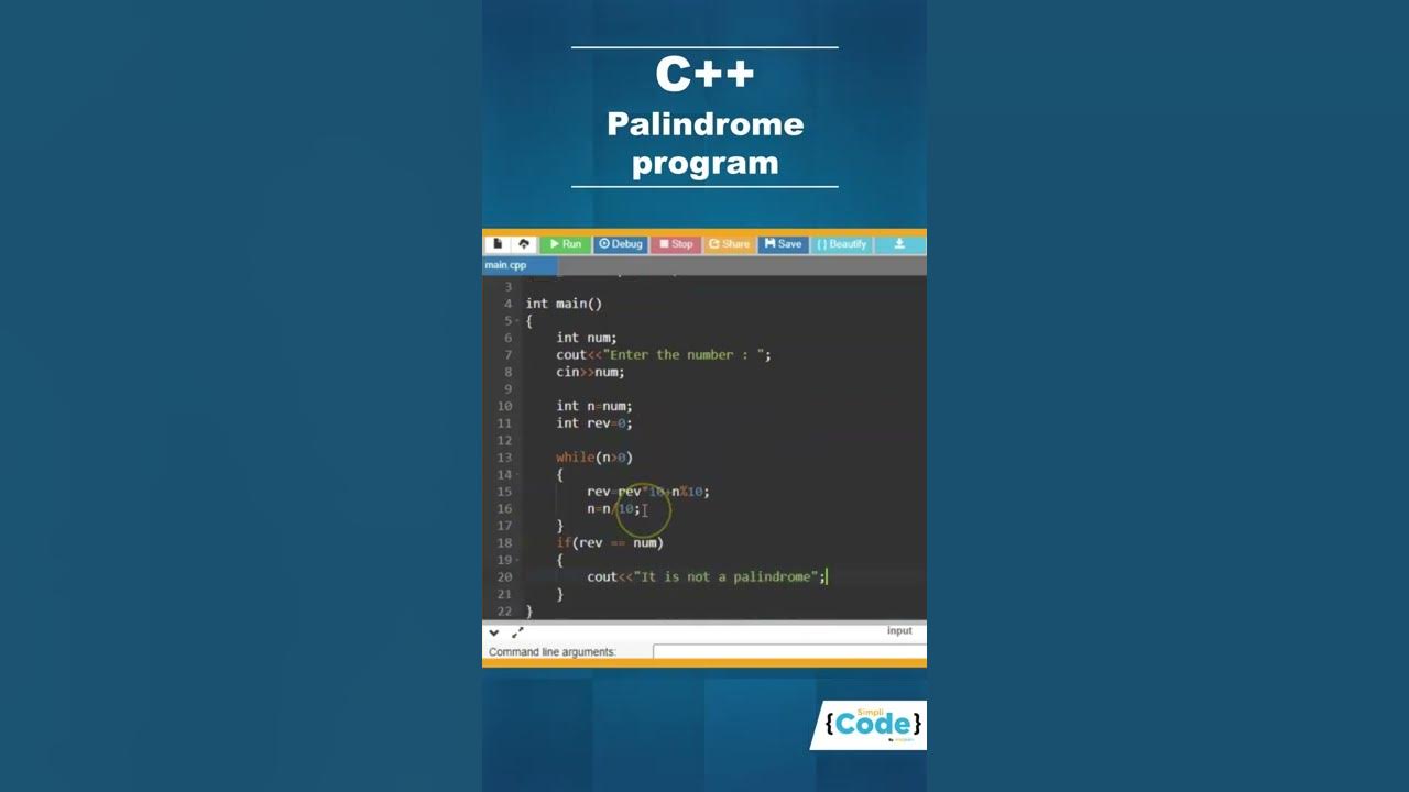 How to Write Palindrome Program in C++ | C++ Palindrome program ...