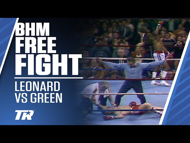 Sugar Ray Leonard's most vicious KO 😤 | Sugar Ray Leonard vs Dave Boy Green |  Free Fight class=