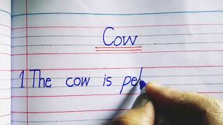 10 lines on cow in english &10 lines eassy in English writing on cow.