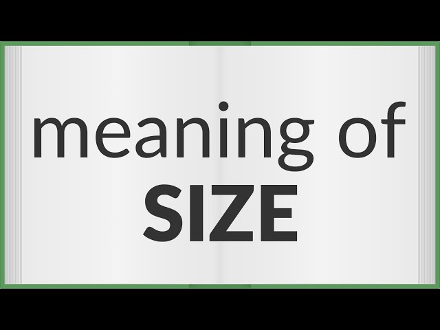 Size  meaning of Size 