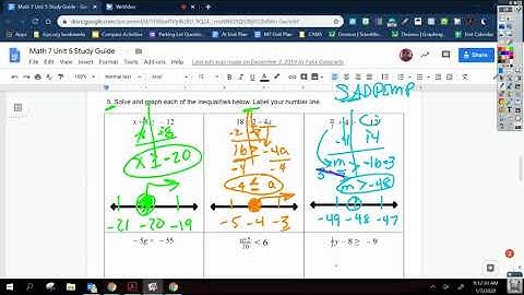 Math 7 Unit 5 Study Guide Video Answers