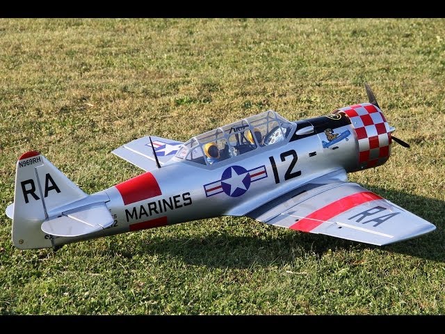 Crash Landing AT-6 Texan Black Horse RC Plane 1830mm Model - YouTube
