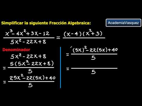 Simplificación de Fracciones Algebraicas, Ejercicio 1