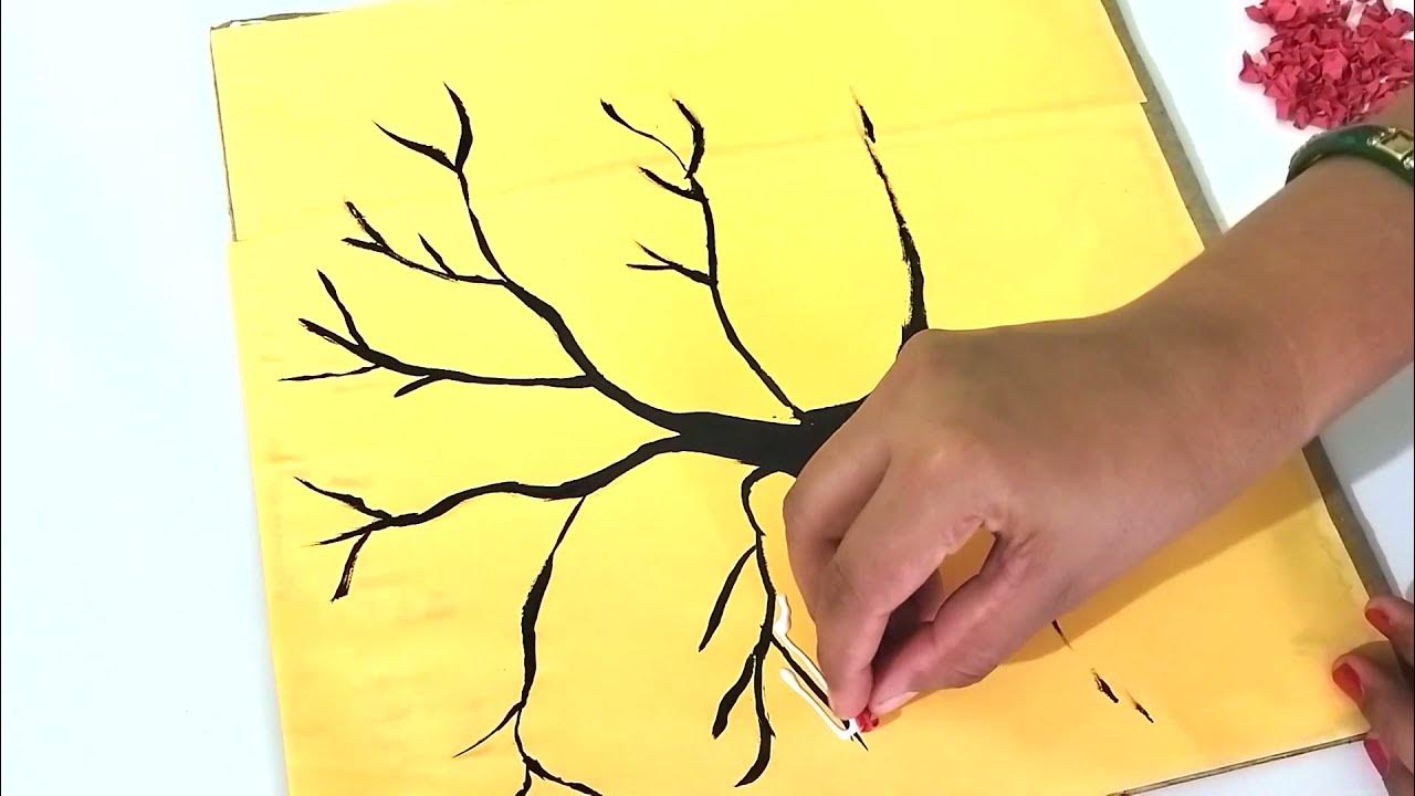 3D paper Tree Wall decoration idea How to make a beautiful paper