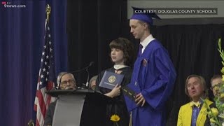 Best friend accepts Kendrick Castillo's diploma at STEM school graduation