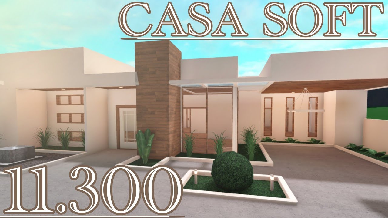 BLOXBURG - CASA MODERNA AESTHETIC SOFT CONTEMPORÂNEA *NÃO PRECISA DE  GAMEPASS* *Speedbuild* - ROBLOX 