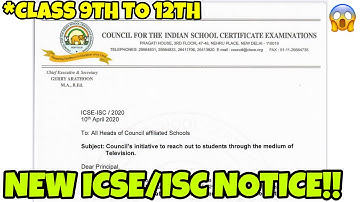 LATEST NOTICE FROM CISCE COUNCIL/BOARD FOR CLASS 9TH TO 12TH ICSE/ISC STUDENTS 2020 l ABP ANANDA
