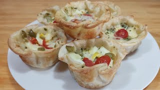 COMO hacer EMPANADAS CAPRESE al Horno?/ Receta  CAPRESE Empandas CANASTITAS con Tapas de EMPANADAS?