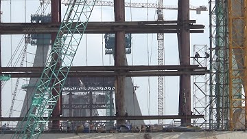 Construction for lower cross beam PY2 - Thi công dầm ngang dưới trụ PY2 cầu Vàm Cống