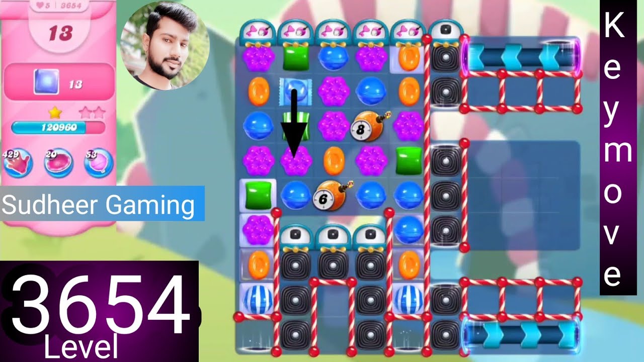 Candy crush saga level 3654 । No boosters । Tough level । Candy crush ...