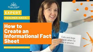 Learn How to Create an Informational Fact Sheet and PRACTICE | Home and School Navigator