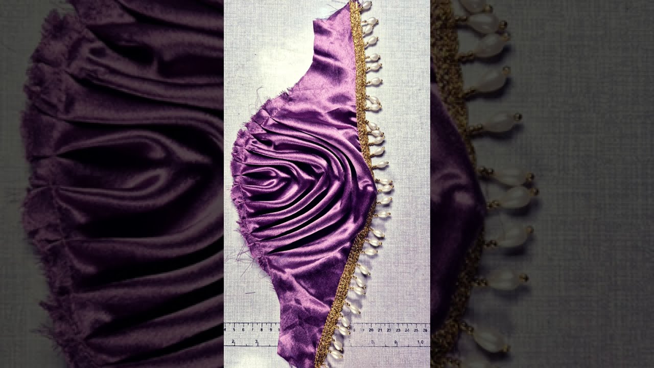 Silk Fabric Pleated Sleeves with Pearl Work | Step by Step