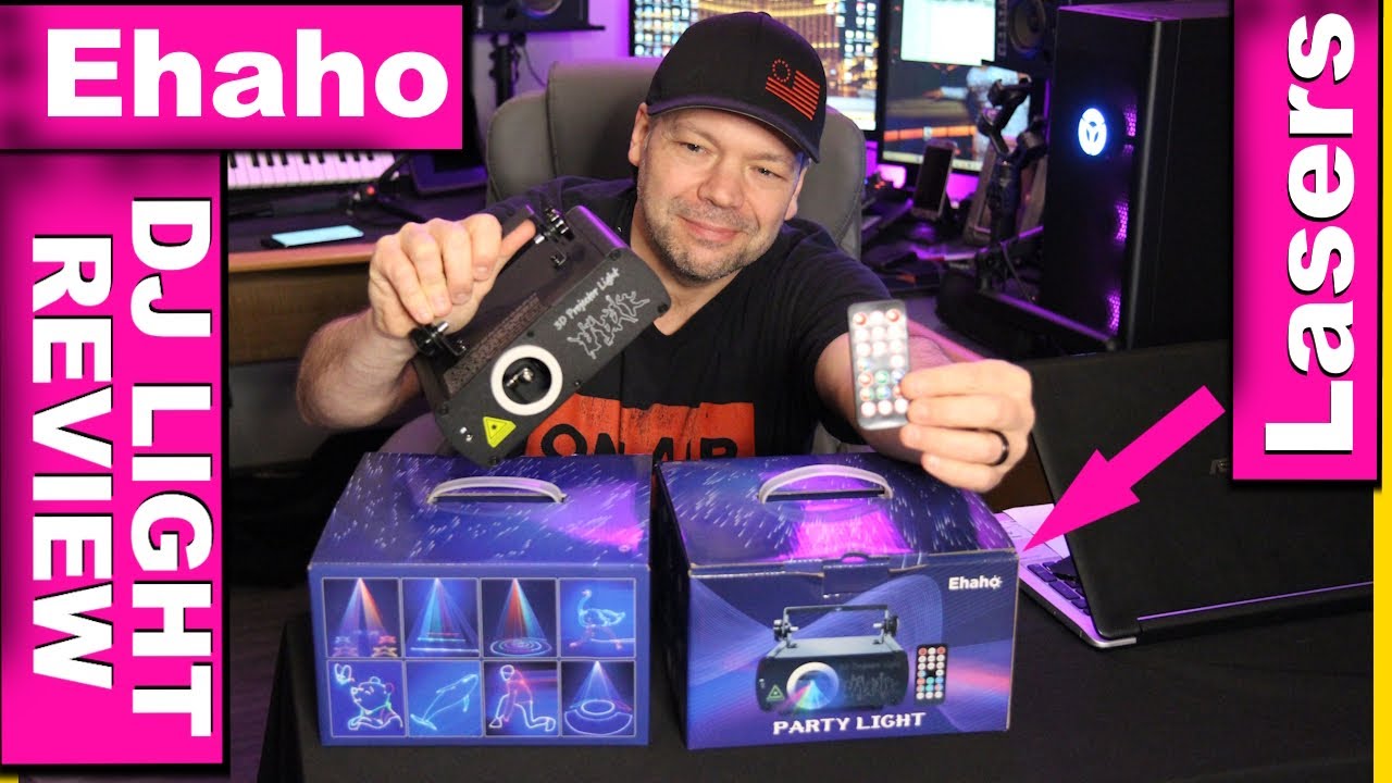 Ehaho Party Laser.  DJ laser review.  Animations, remote, sound active, DMX and auto programs.