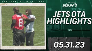 Aaron Rodgers, Breece Hall, Garrett Wilson and more work out at Jets OTAs | Jets Highlights | SNY