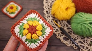 Amazing Granny Square Crochet with Flower Pattern (Crochet Bag) | Tığ Işi Büyükanne Meydanı