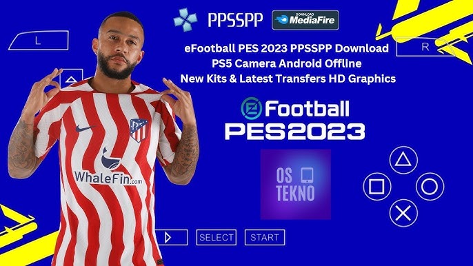 eFOOTBALL PES 2023 PPSSPP CAMERA PS5 ANDROID OFFLINE 600MB BEST GRAPHICS  NEW KITS & LATEST TRANSFERS 