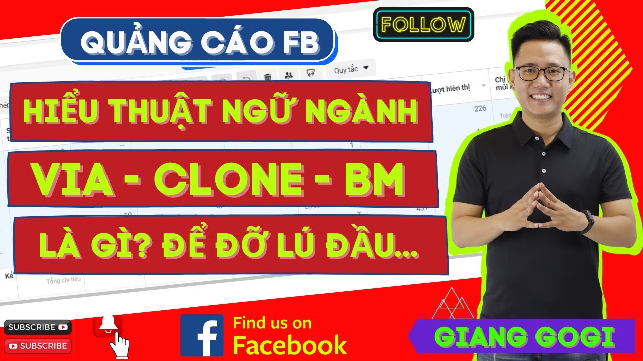 Phân Biệt Tài Khoản Via - Clone - Bm Là Gì? Tài Khoản Facebook Ads | Giang Gogi