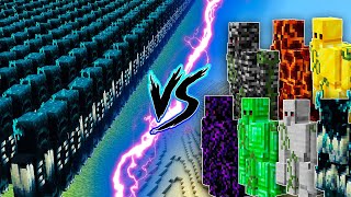 Warden Army vs Extra Golems | Minecraft Fight Sculk Warden And Different Golems