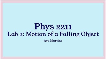 Physics 2211 Lab 2: Motion of a Falling Object