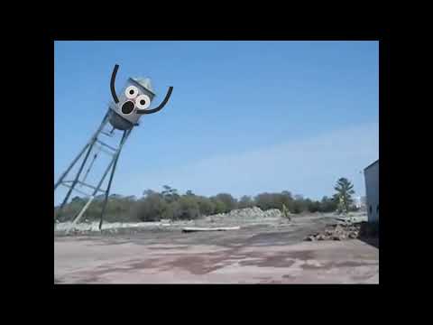 Falling Water Towers With Eyes