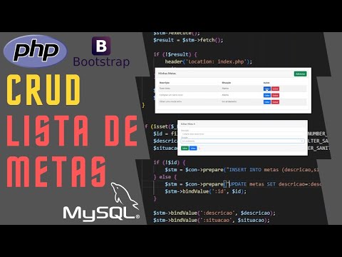 CRUD COM PHP + MYSQL + BOOTSTRAP | MINHAS METAS