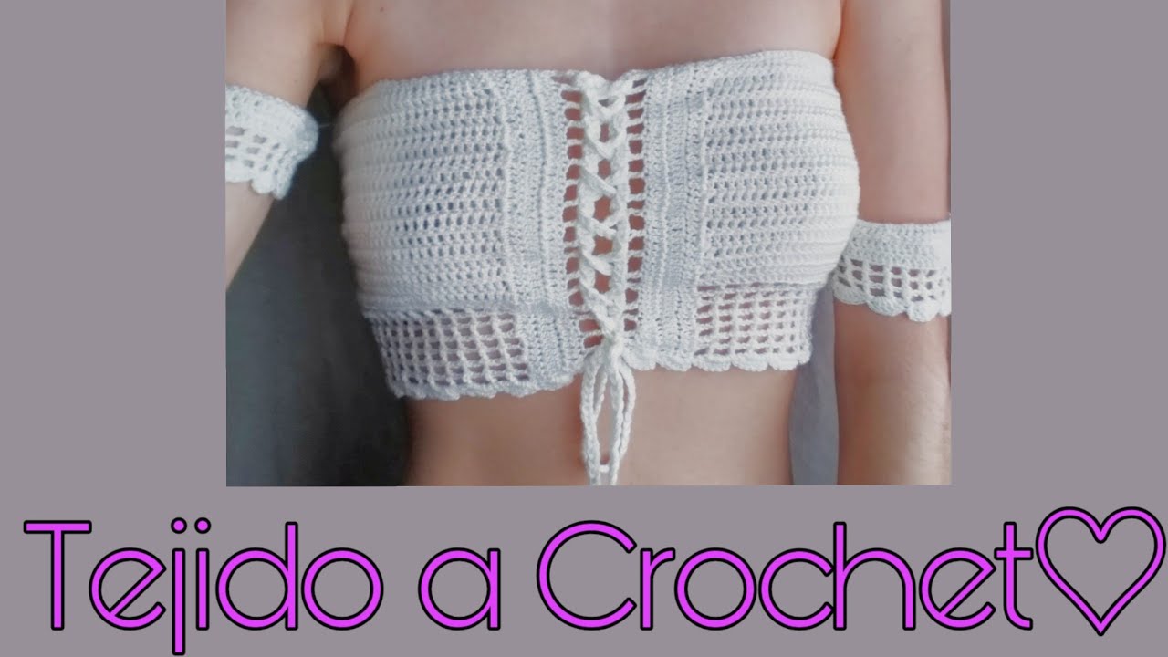 blusa corta tejida a crochet - crochet top for summer 