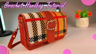Crochet Handbag Tutorial - How to Crochet a Luxury Style Plaid Bag