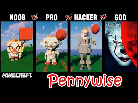 minecraft-battle:-noob-vs-pro-vs-hacker-vs-god:-build-pennywise-(it)-challenge-in-minecraft.