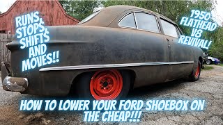 How to lower your Ford SHOEBOX!! Let's get the car on some new springs and get it out of the barn!!!