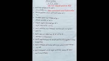 GK for nepal police ASI #General knowledge