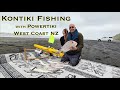 Kontiki fishing new zealands west coast karioitahi beach  powertiki autopilot electric kontiki