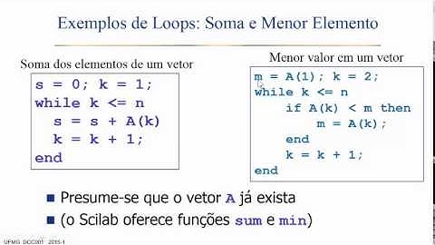 Módulo 7 - Parte 1 - Loops, While, Menor elemento de um vetor, Calculo Fatorial e Loop para MDC