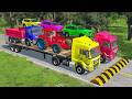 Flatbed Truck Mcqueen | Transportation with Truck - Pothole vs Car # -BeamNG.Drive