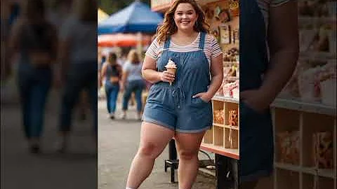 Chic Plus Size Short denim rompers Collection 👗AI Art