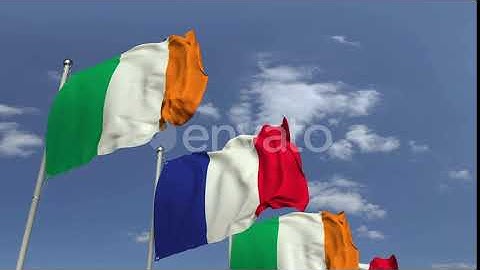 Flags of Ireland and France at International Meeting | Motion Graphics - Envato elements