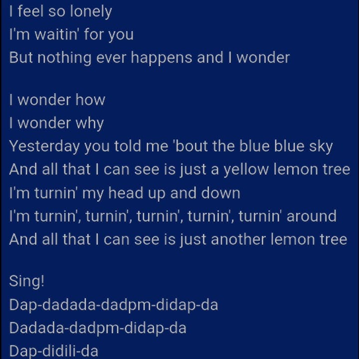 Lemon tree (versi keroncong)