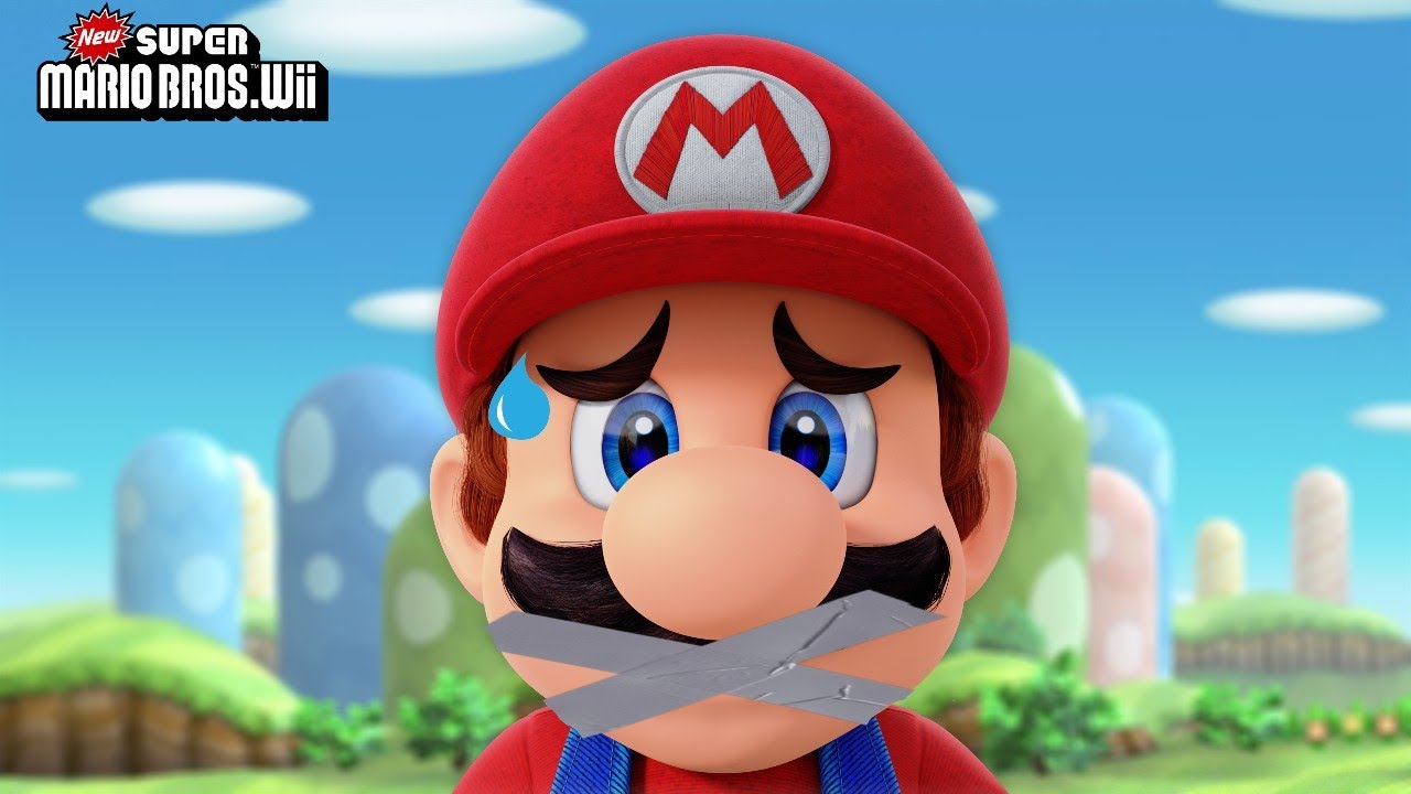 New Super Mario Bros Wii but if Mario talks the video ends