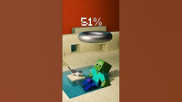 3D Cloth Simulation Zombie & Cat in Minecraft world