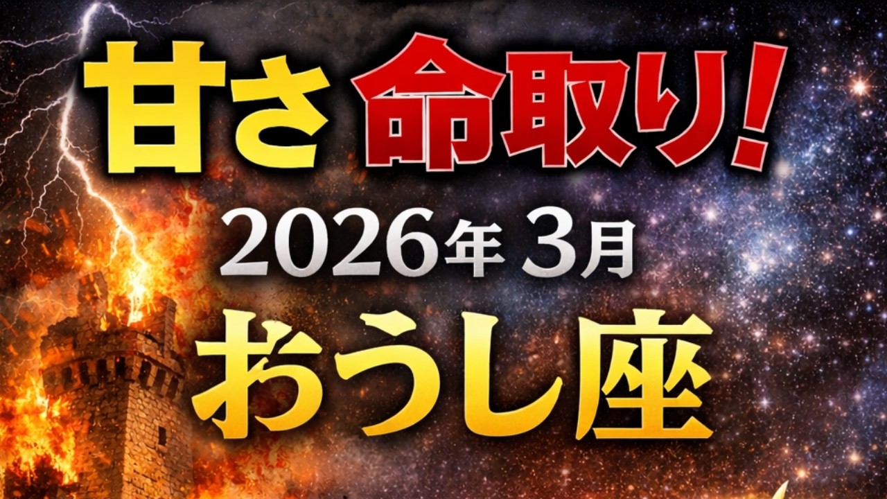 【牡牛座】2026年3月おうし座仕事運「甘さ命取り‼️」