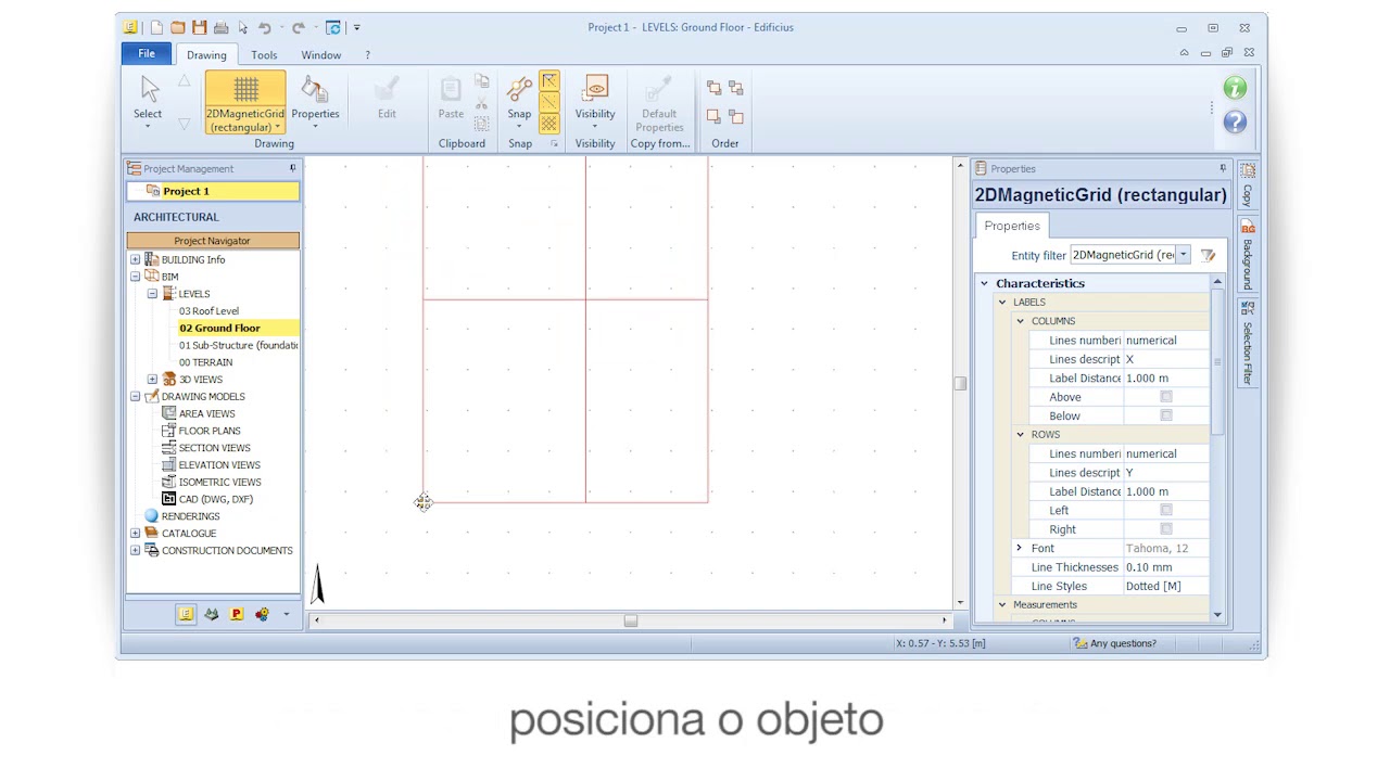 Vídeo Tutorial Edificius - A MagnetcGrid2D (retangular) - ACCA software ...