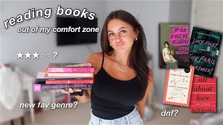 reading 5 books out of my comfort genre (aka romance 💔) | reading vlog
