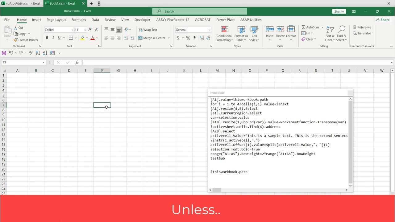 VBA Use Immediate Window In Worksheet YouTube
