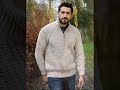 Spiddal fishermans rib half zip sweater