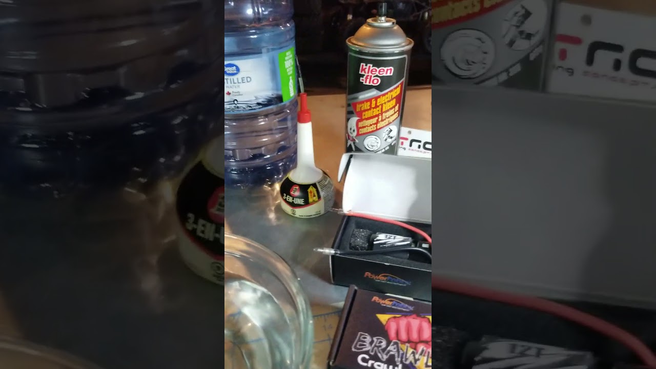 Brushed motor break in using water.