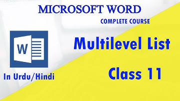 How to How to create a "Multi-Level List" in Microsoft Word all versions - class 11 |Technical Buddy
