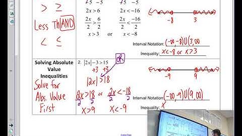 Algebra 2 - 2.2 Solving Absolute Value Inequalities