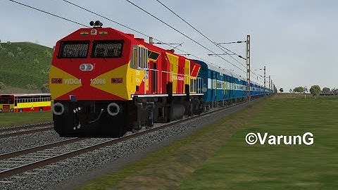 11019 Konark Express skipping Malavli with GE Livery UBL WDG4 12086 in MSTS/Open Rails.