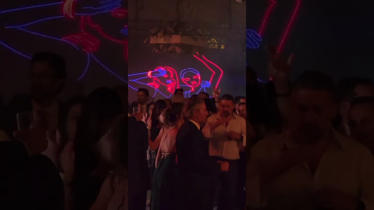 cute dance floor visuals Wedding reception