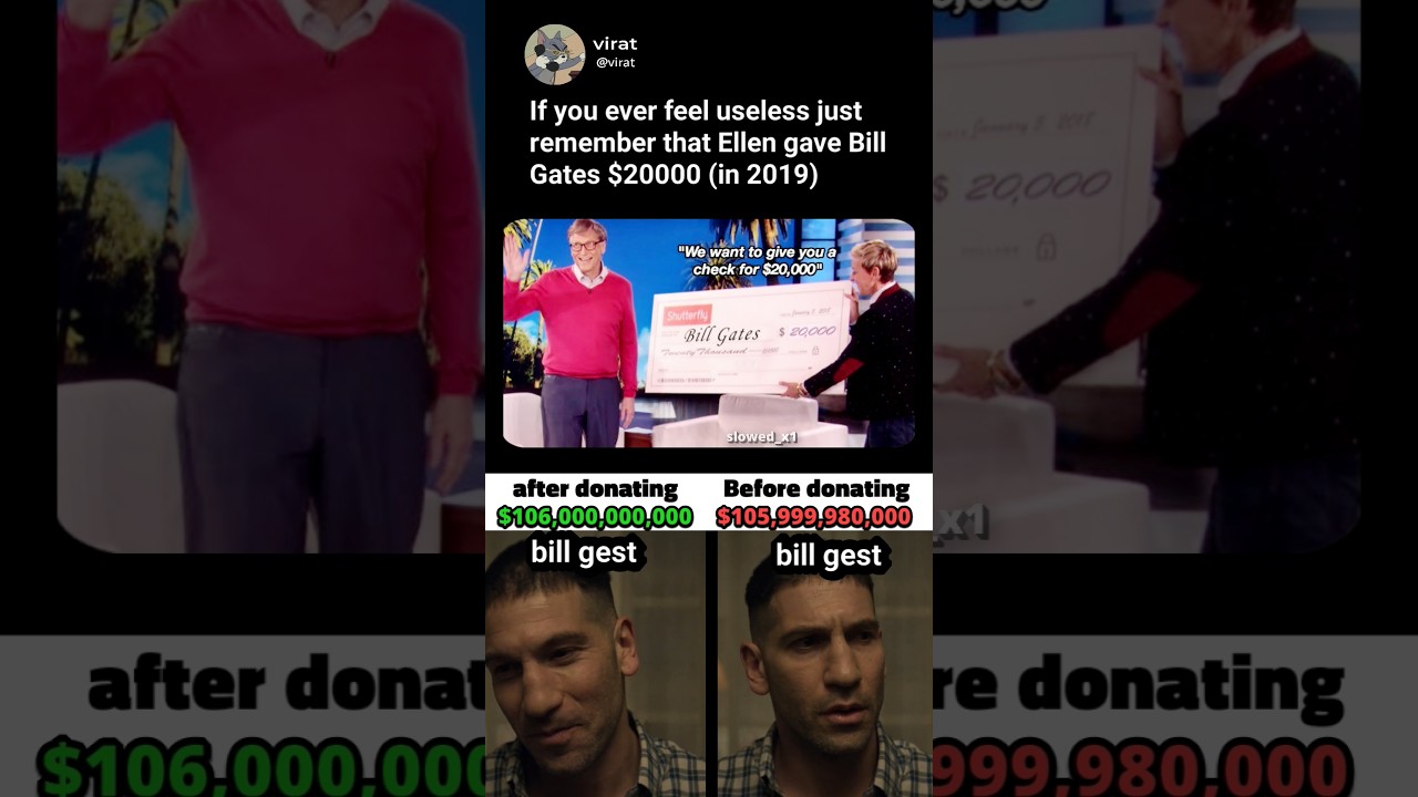 Ellen gived $20,000 to bill gates.