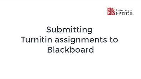 Submitting Turnitin Assignments to Blackboard